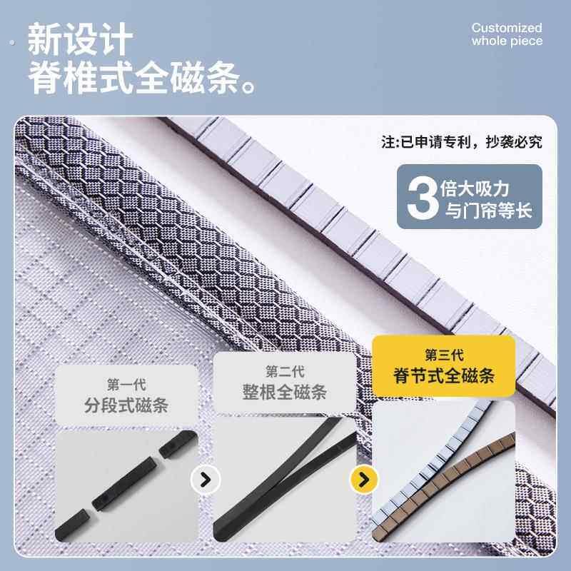 防蚊门帘全磁条设计家用免打孔隔断门帘 自粘贴式磁性纱门 三周加