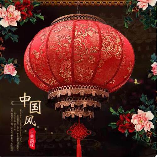 太阳能防水大门口羊皮灯笼户外室内2026新款春节新年大红灯笼装饰