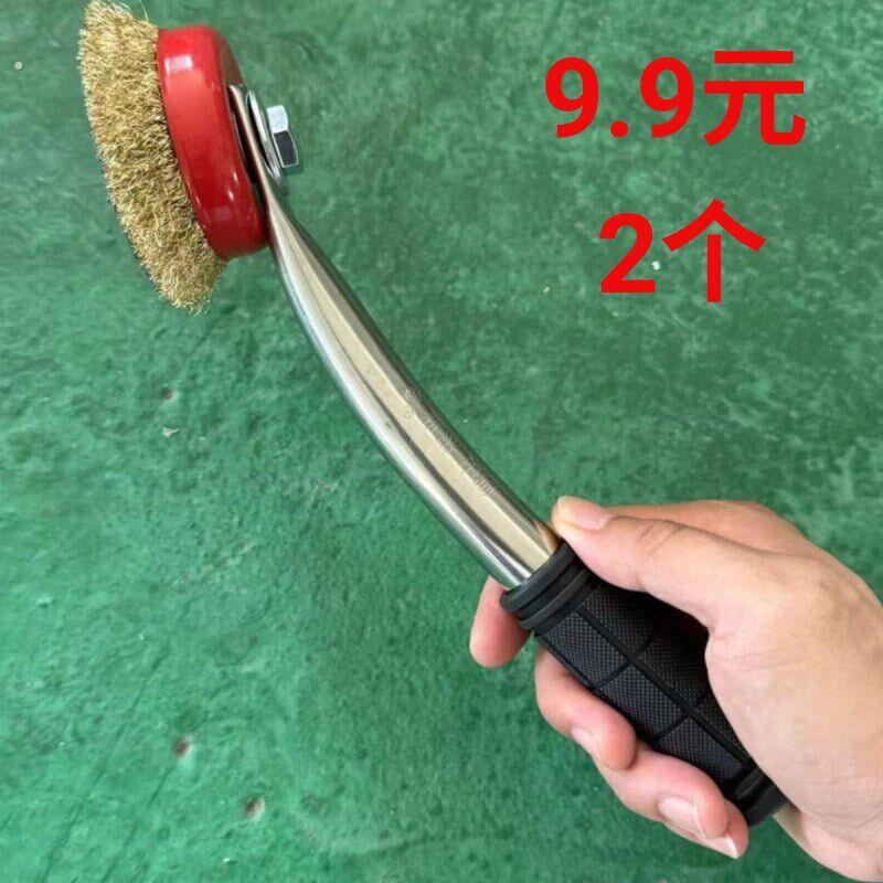 带柄除锈打磨刷地厨房化妆室清洁特硬除污垢烧烤炉刷钢丝刷特大号