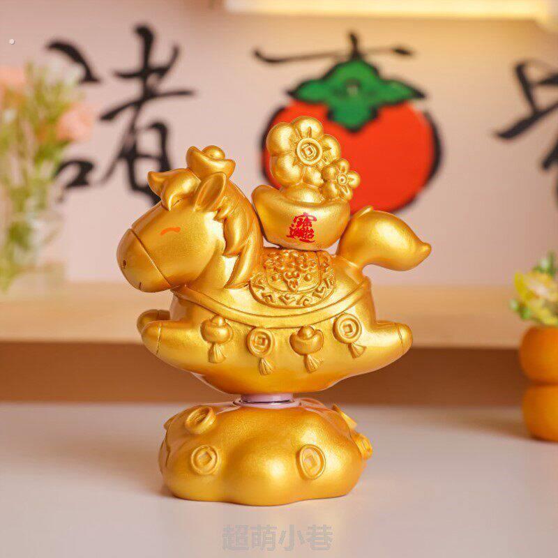 马年立体摆件生肖汽车饰品吉祥物内创意发财车载内饰小马内马摆设