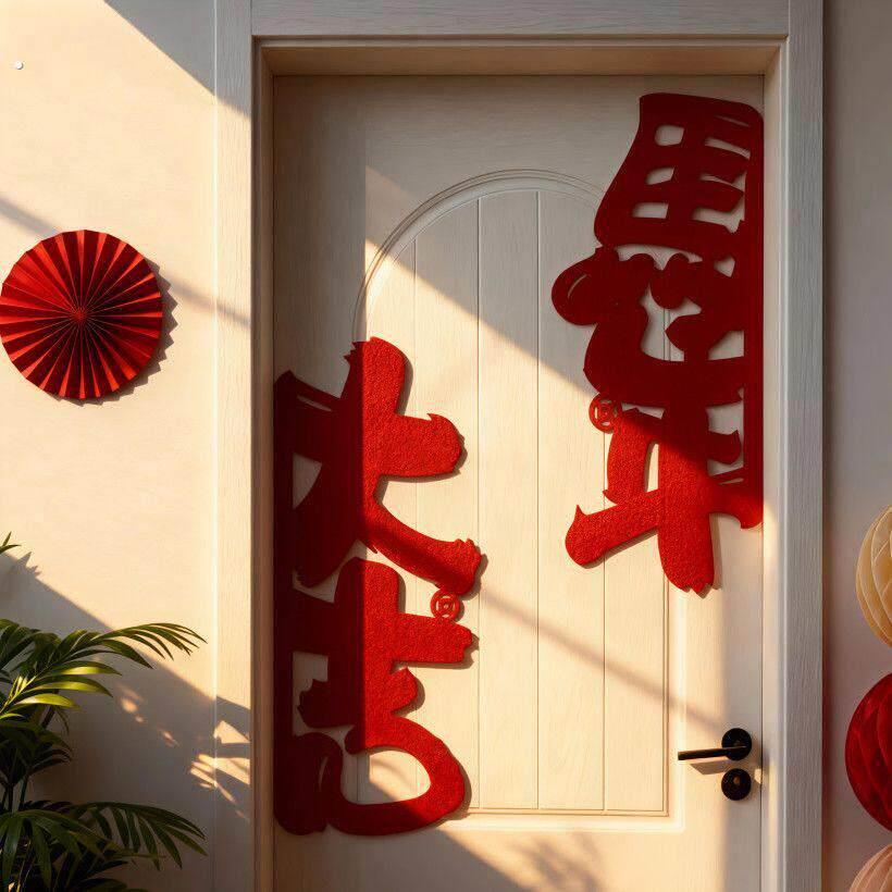 新年装饰创意墙贴元旦氛围墙面布置春节过年房门贴纸装饰