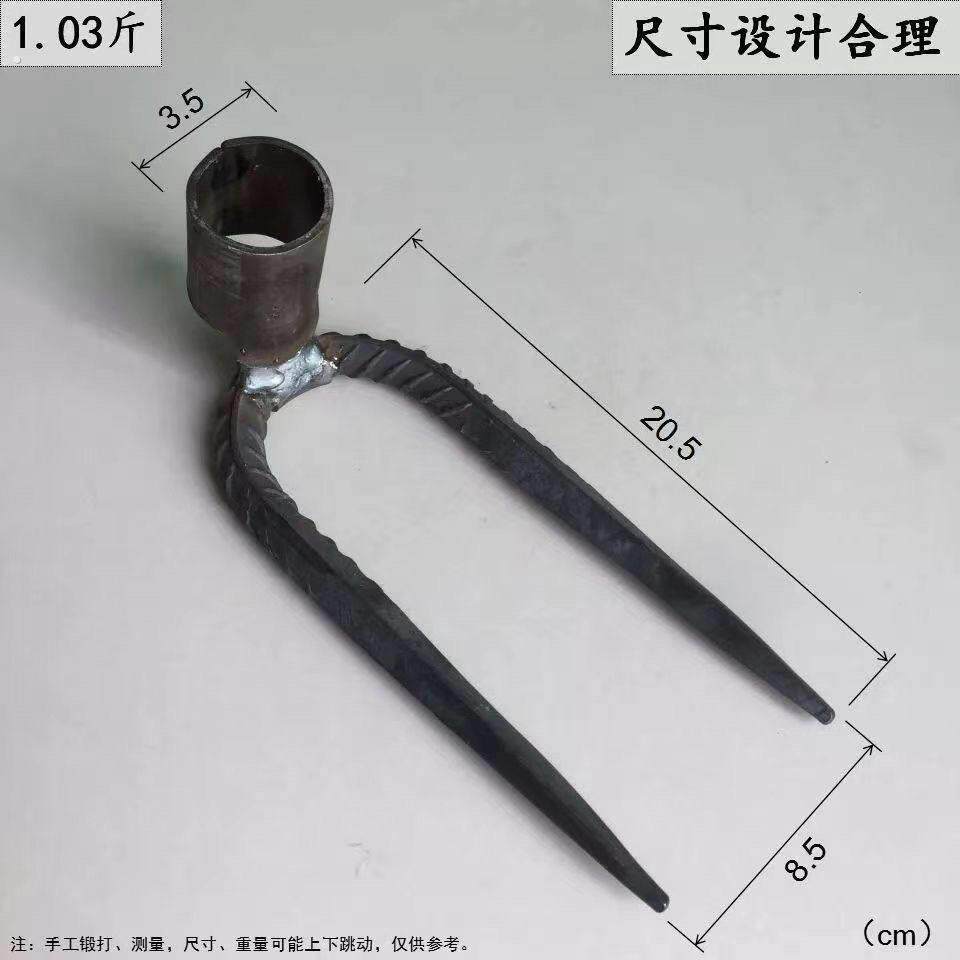 专用大2二齿猛钢锻打铁耙子耙钉锄头菜园除草松土园林农用二齿耙
