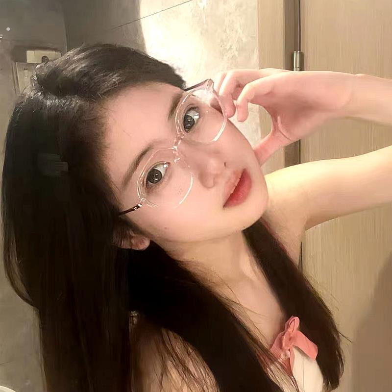 近视眼镜女专业配镜防蓝光素颜神器减龄眼镜框架显白无度数平光镜