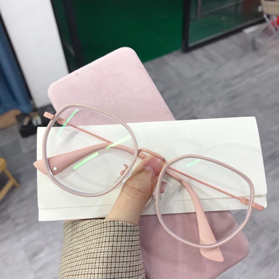 素颜多边形大框眼镜框女防蓝光防辐射电脑配近视眼镜女平光镜韩版
