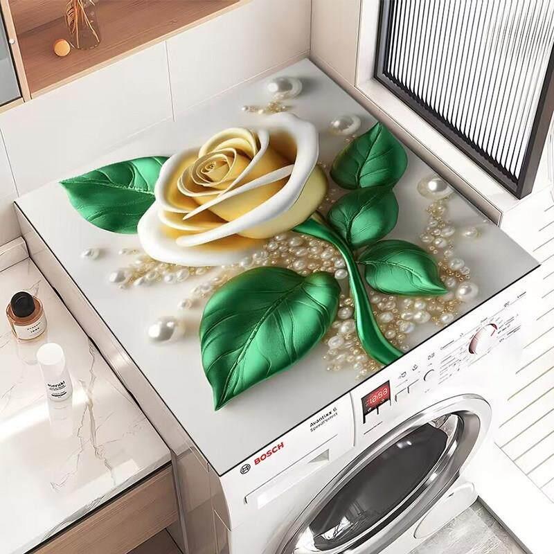 专用滚筒防水全自动洗衣机盖垫防尘罩套冰箱盖布防晒防滑盖巾垫子