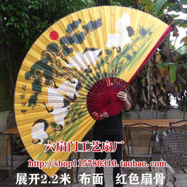超大挂扇装饰扇工艺大折扇子客厅沙发背景墙壁挂扇中国风松鹤延年