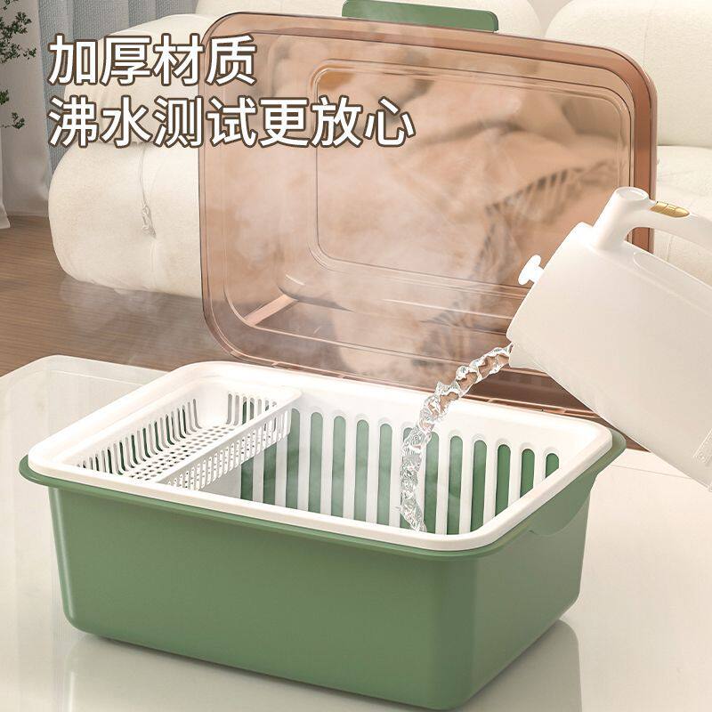 奶瓶收纳箱大容量翻盖防尘