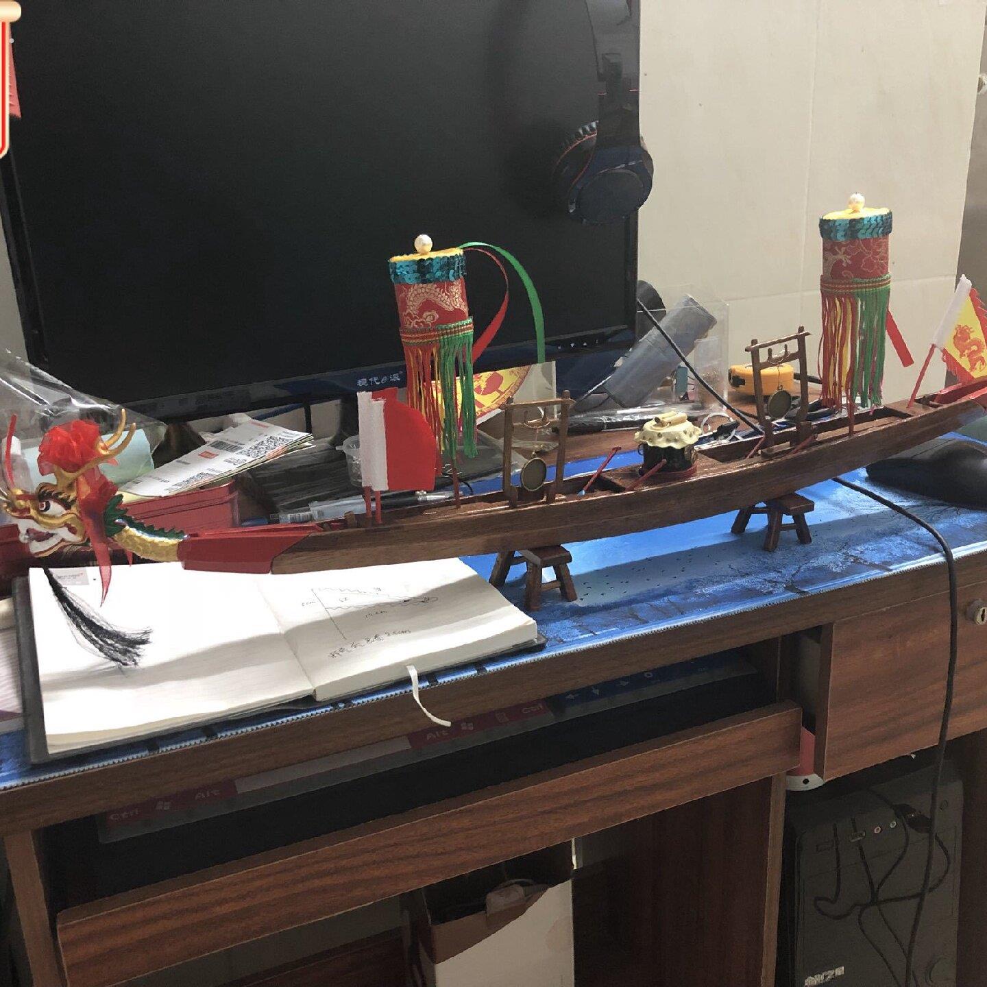 传统龙舟模型龙船模型家居饰品工艺船摆件抽象大型摆件