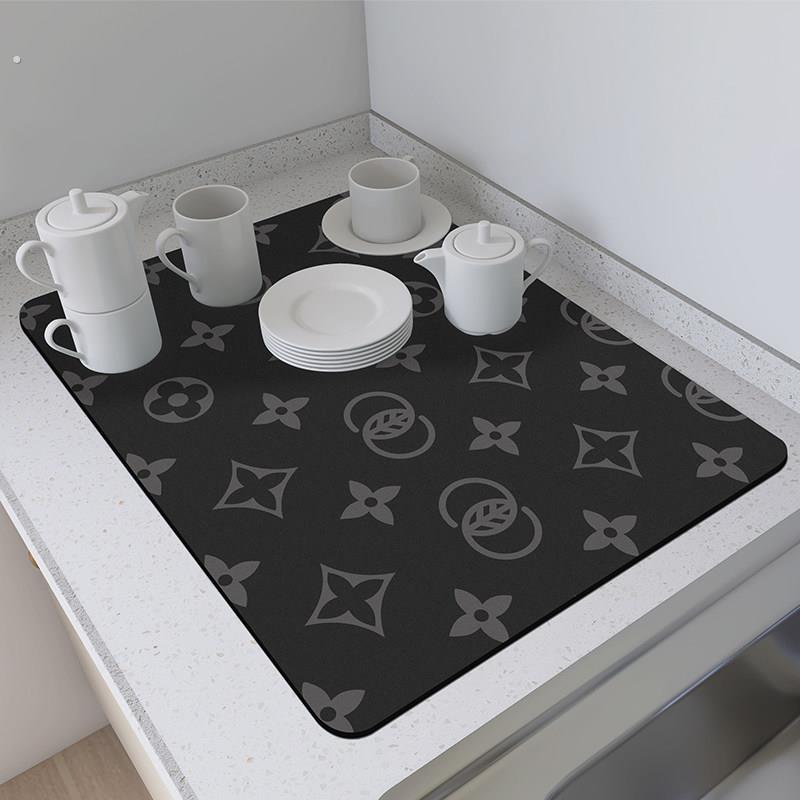 洗手台沥水垫厨房台面吸水垫子硅藻泥桌面茶餐具吧台杯垫水池防滑