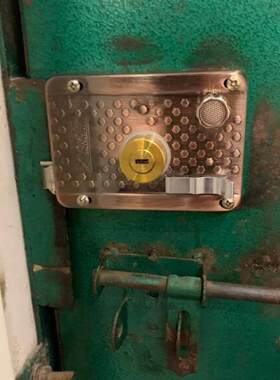.9219实力防盗门锁红古铜铁门老式车库门三保险锁木门十字锁心