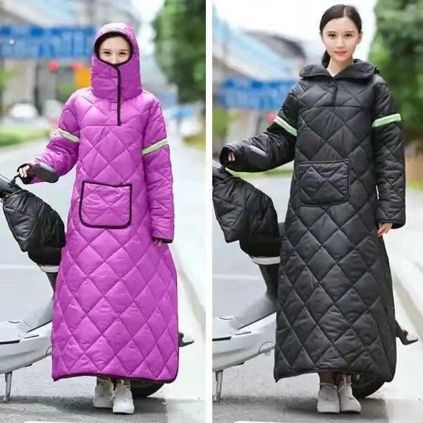 电动车挡风被加绒加厚防风防雨雪男女通用人车分离挡风衣