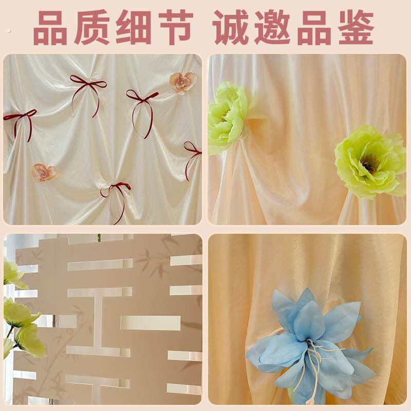 蝴蝶结布幔客厅背景墙装饰画不透加厚摄影拍照道具生日布置订婚