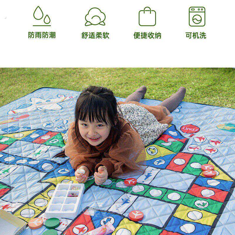 野餐垫飞行棋户外三合一游戏防潮帐篷露营郊游野餐布超音波防水垫