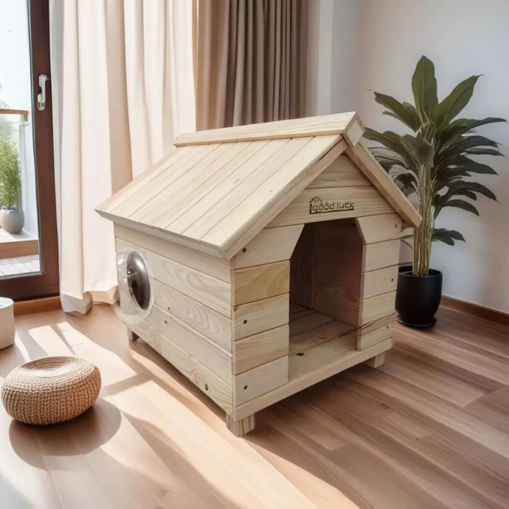 实木狗屋猫舍防水碳化防潮四季通用猫窝狗窝宠物庭院狗别墅猫木屋
