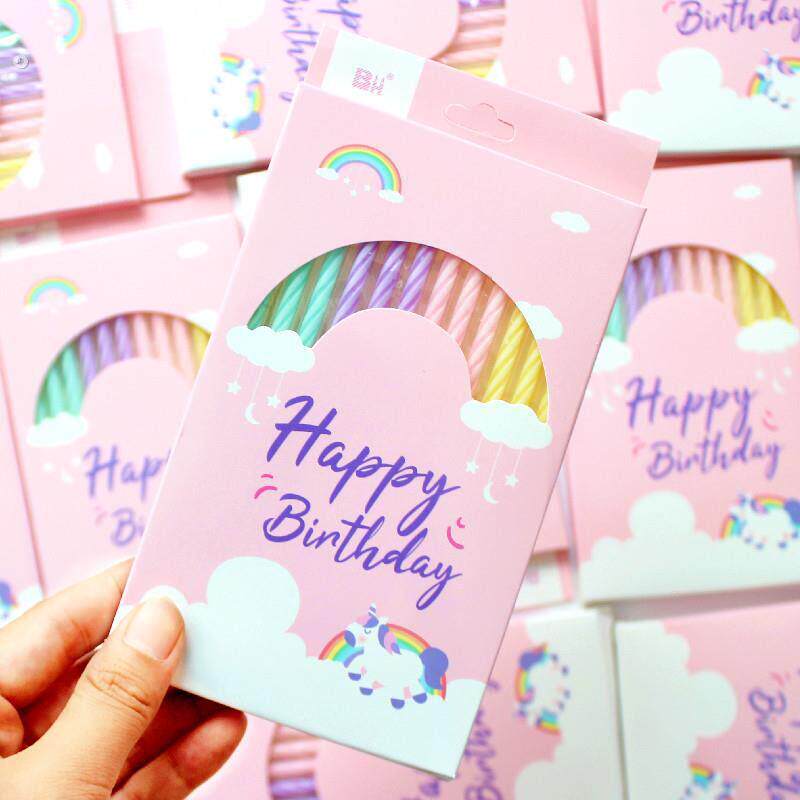 生日蜡烛 七彩摆件派对装饰蜡烛 50盒彩色宝宝周岁纪念日蜡烛