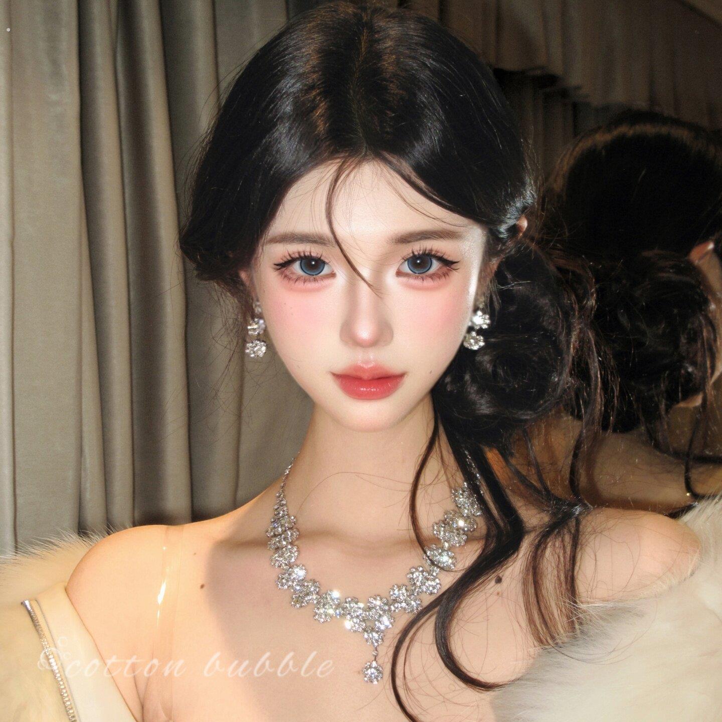 超闪锆石项链耳环套组女生日高级锁骨链礼服配饰轻奢小众夸张颈链