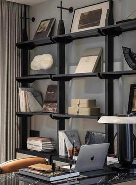 现代轻奢样板间书桌书柜摆件高级感客厅沙发背景柜展示柜软装饰品