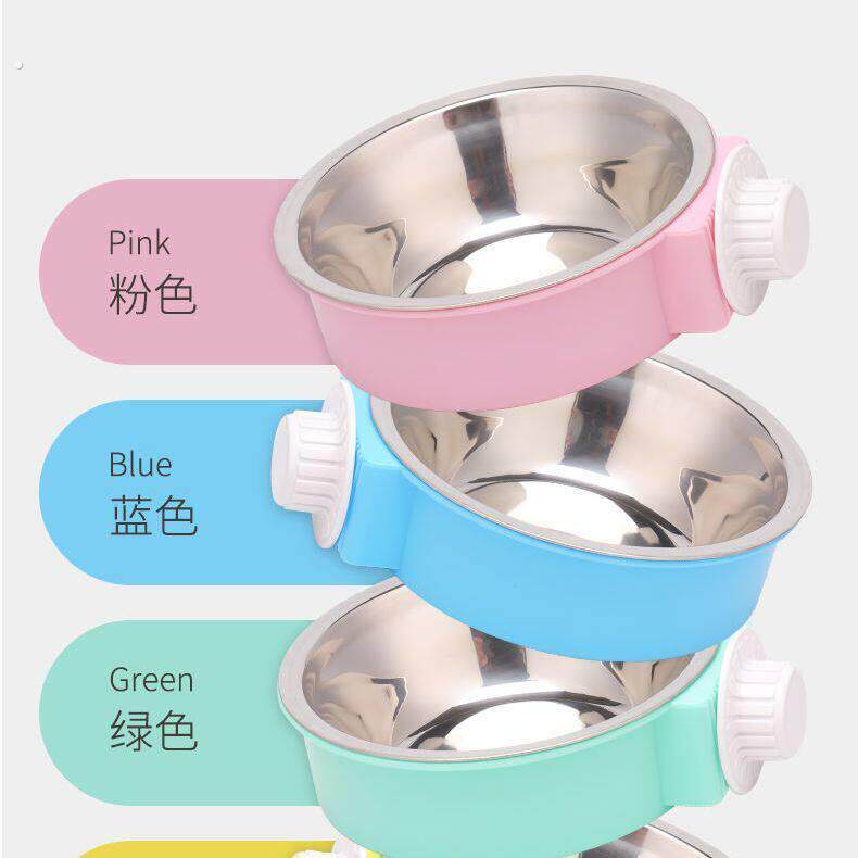 宠物用品固定挂笼食盆兔子不锈钢笼子粮盆单碗悬挂猫咪喝水小型犬