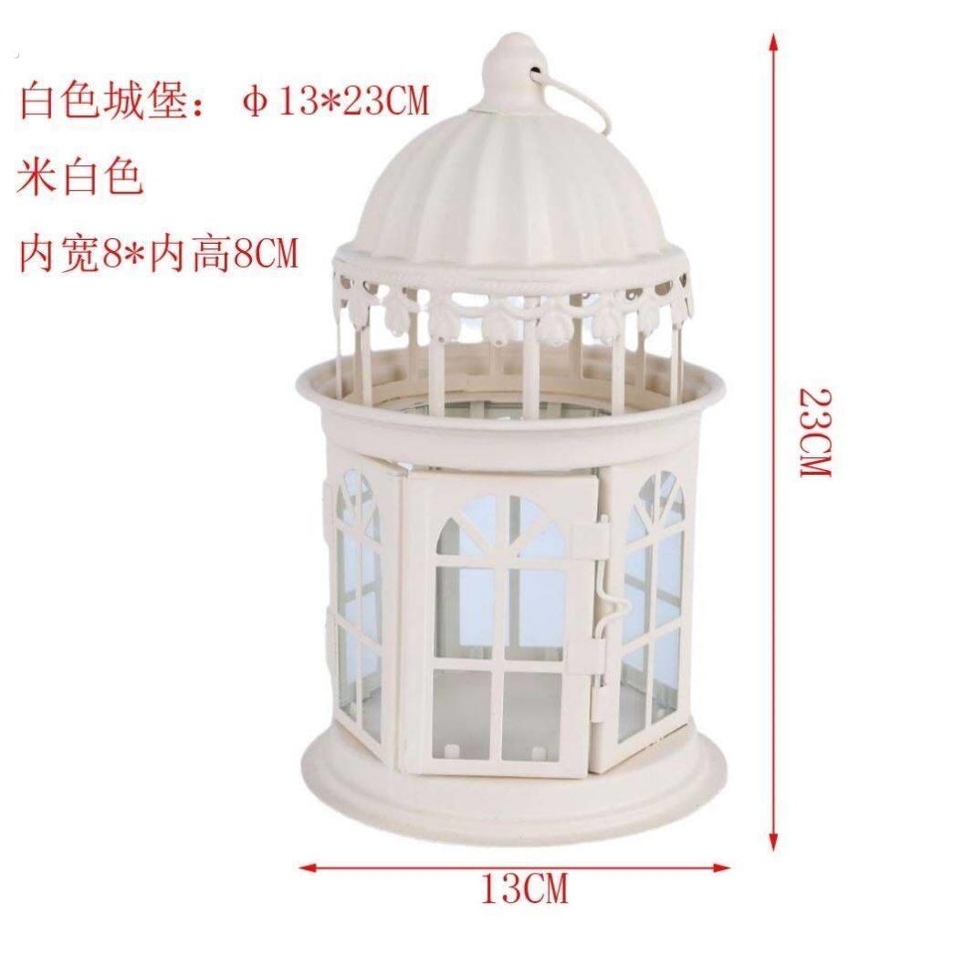 玻璃复古婚庆烛台铁艺蜡烛台婚庆防风浪漫马灯晚餐道具风灯哥特风