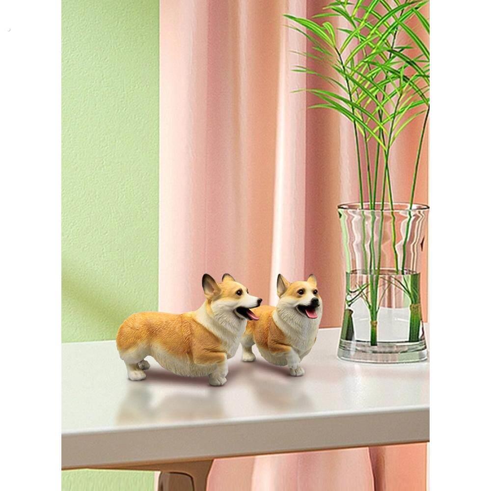 柯基犬摆件 可爱狗狗家居小饰品彷真动物德牧模型树脂模型