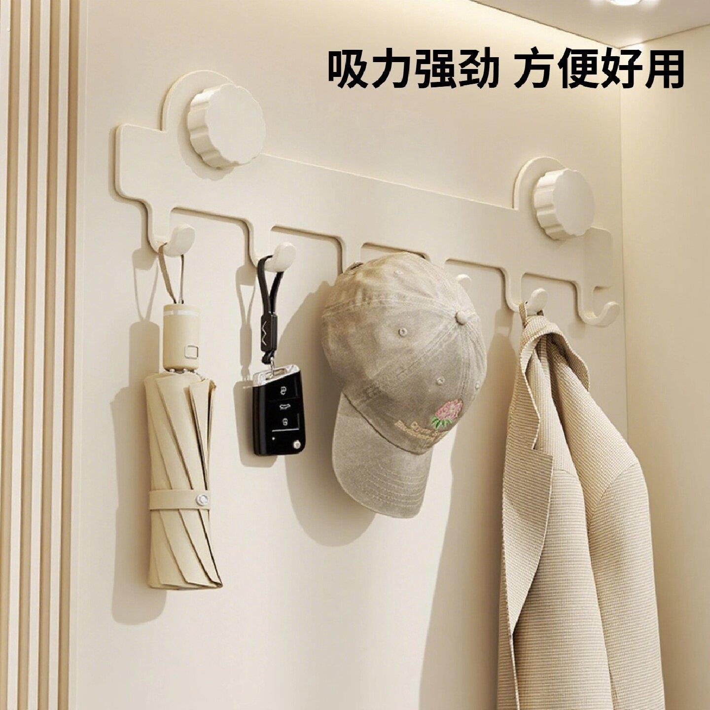 吸盘挂钩家用免打孔门后挂衣架卫生间毛巾架厕所浴室置物架壁挂架