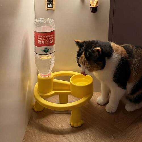 自动循环猫咪饮水机猫爪可挂笼不插电可调高度底部防滑稳固不漏水
