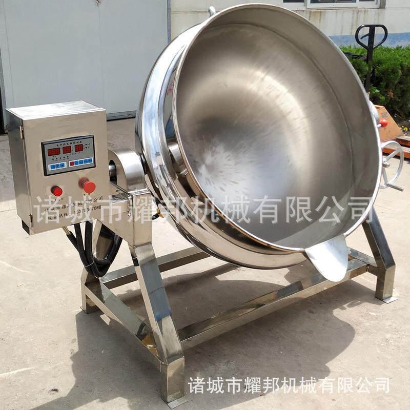 不锈钢可大型煮鸡锅 诸城耀邦倾式燃锅气加热夹层 饮餐煮菜炖肉锅