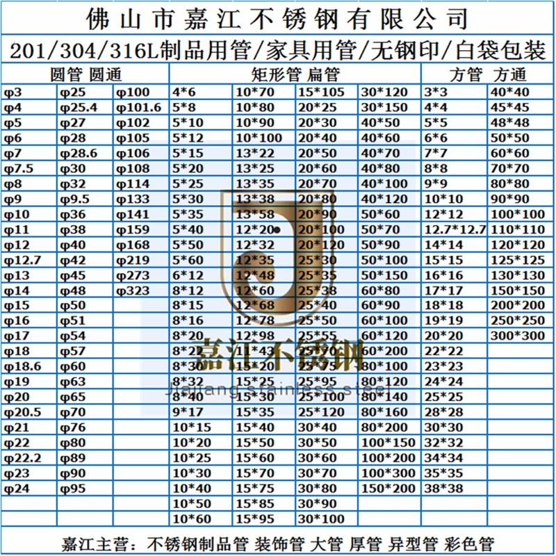 201/304不锈钢扁管 圆管 方管 矩形管 卫生管 拉丝装饰定做异型管