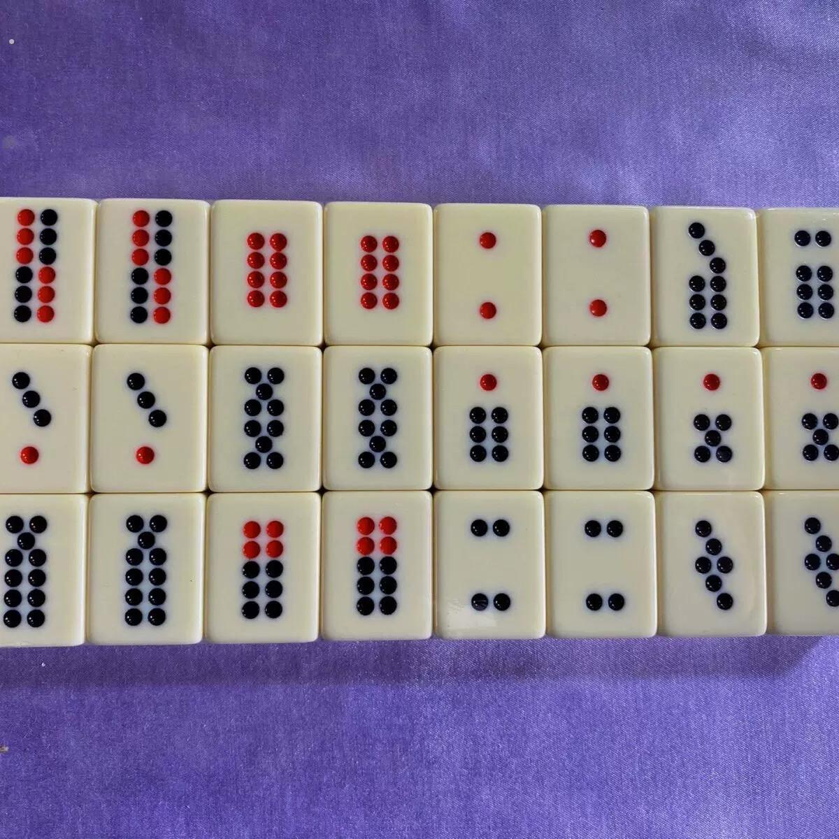 老式骨牌4牌九24张高档骨牌精湛工艺专业麻将游戏体验