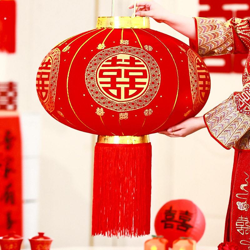 2025年新款结婚喜字红灯笼挂饰大门院子婚庆婚礼布置中式灯笼场景