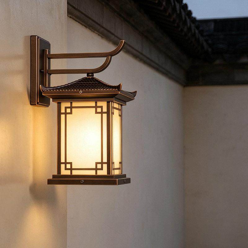 新中式太阳能壁灯室外防水灯具门口墙壁照明复古灯别墅户外庭院灯