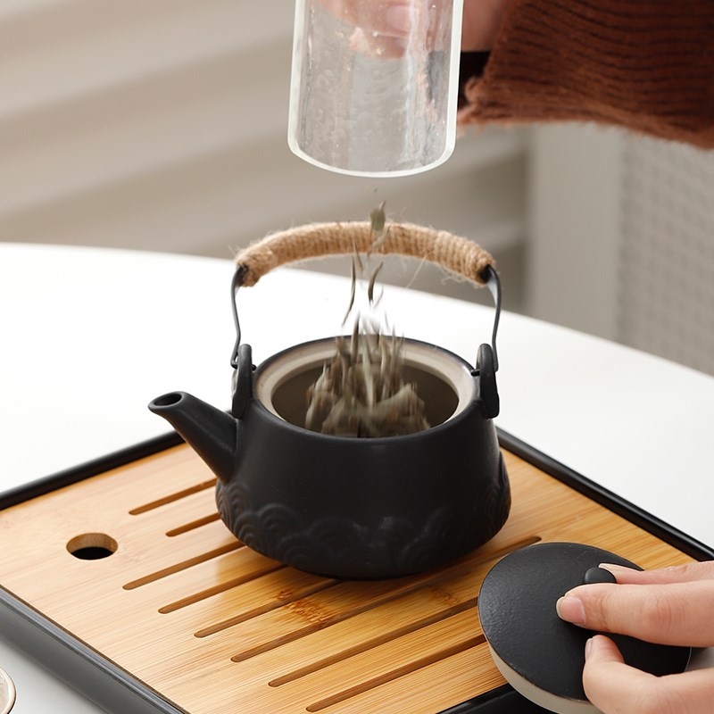 陶瓷功夫茶具小套装日式家用黑陶一壶四杯宿舍酒店喝茶简约泡茶器