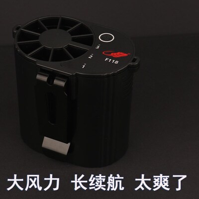 共田新品F118挂腰风扇usb充电挂脖腰间夏季芭蕉扇工地电扇大风力