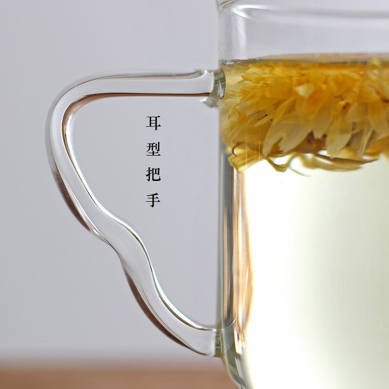 奇高泡茶杯子水杯玻璃杯 创意 可爱套装带盖花茶办公杯 加厚包邮