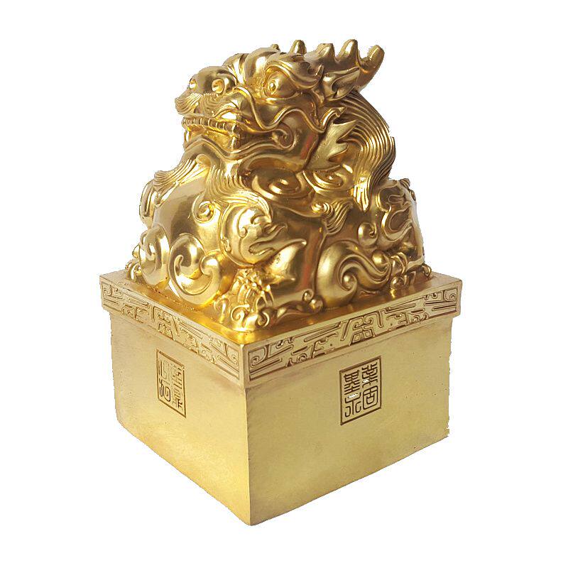 铜印章貔貅大印中式摆件纯铜工艺品合作共赢家居办公店铺定制刻字