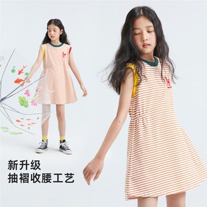 【棉棉条纹背心裙】森林棠24夏儿童休闲棉软透气女童连衣裙