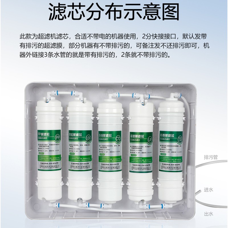 家用净水器滤芯五级套装通用10寸韩式快接超滤机PP棉活性炭过滤器