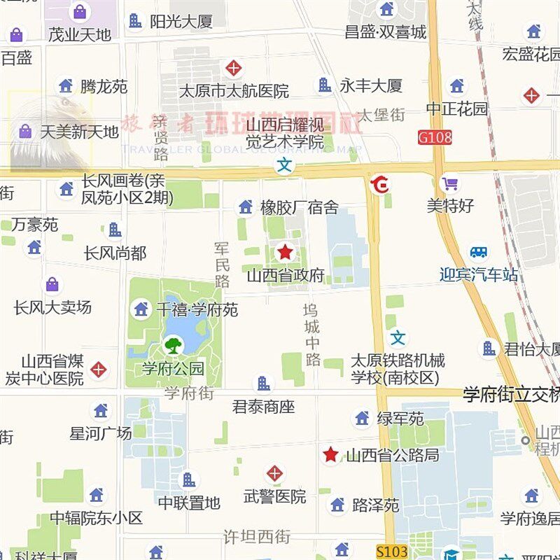 超大巨幅 太原市区地图订制定做 城市城区海报2025新版装饰画芯