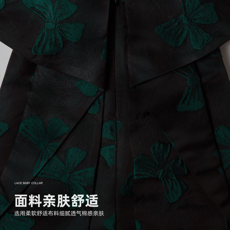 木本尚女童秋冬连衣裙2025新款宝宝提花裙子国风旗袍设计师款童装