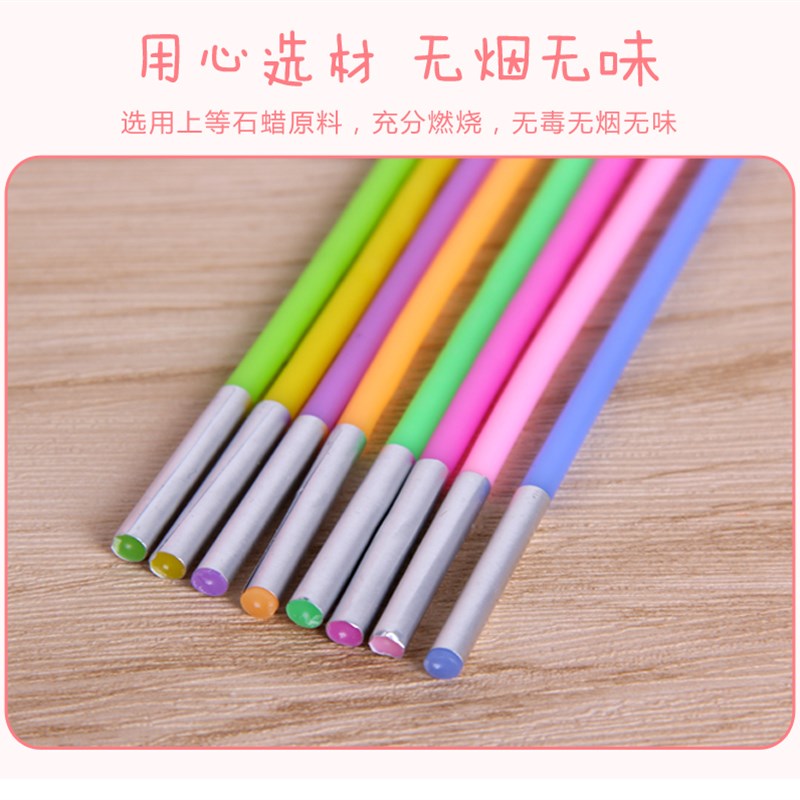 彩虹蜡烛 生日蛋糕蜡烛创意彩色铅笔蜡烛生日蜡烛蛋糕长蜡烛