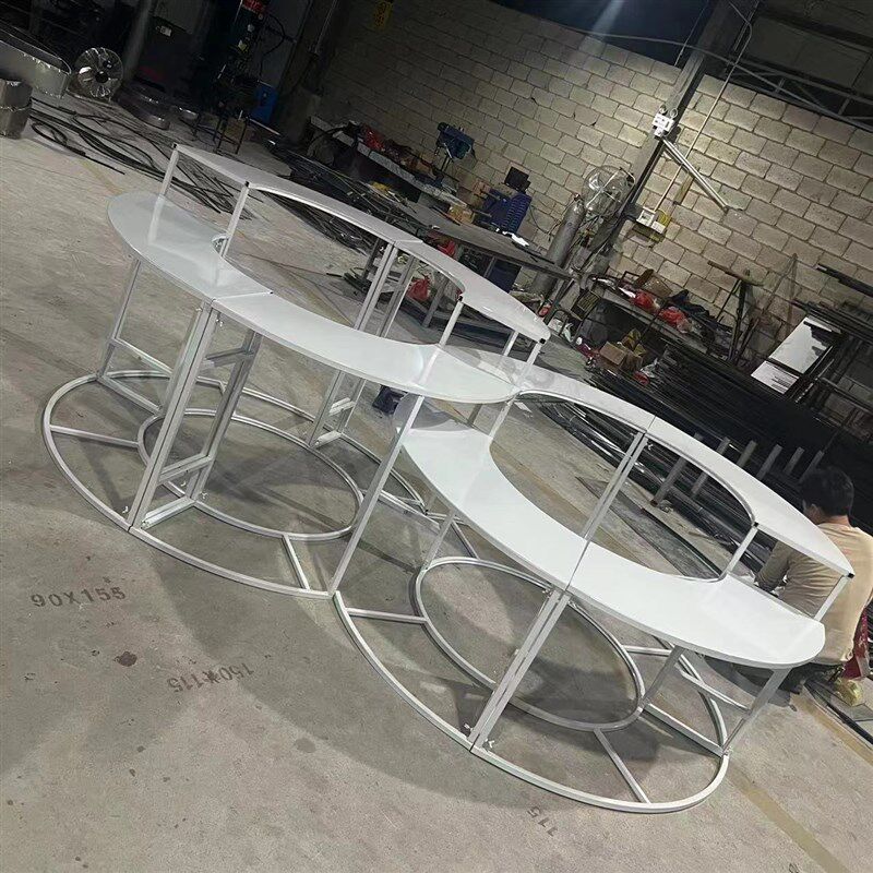 新款婚庆道具S形圆形铁艺甜品台组合婚礼花器摆件花架子舞台摆件