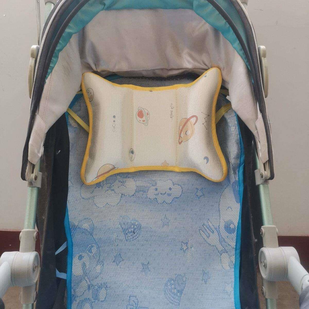 夏季推车蝴蝶枕遛娃神器透气防撞护颈通用型宝宝婴儿车冰丝定型枕