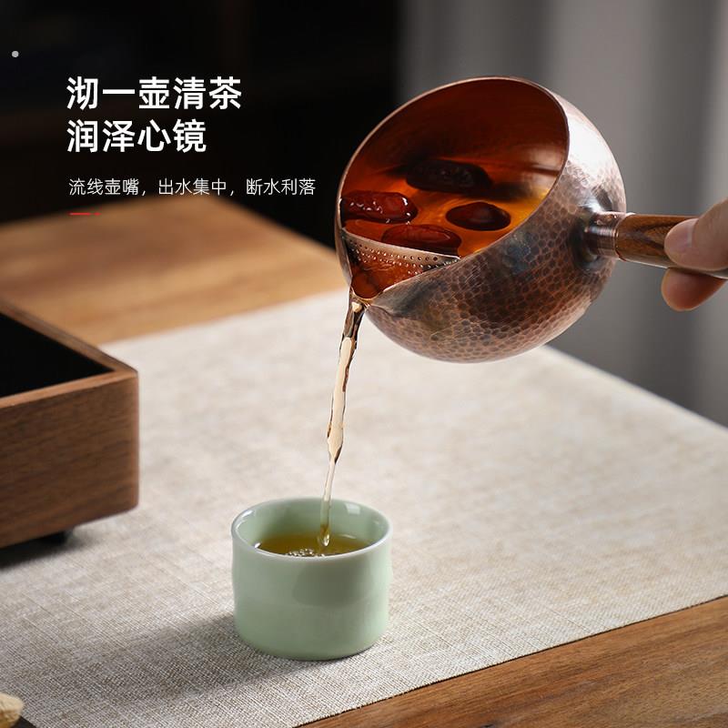 紫铜罐罐茶煮茶器黑晶炉全套 网红西北侧把壶煮茶罐室内围炉煮茶