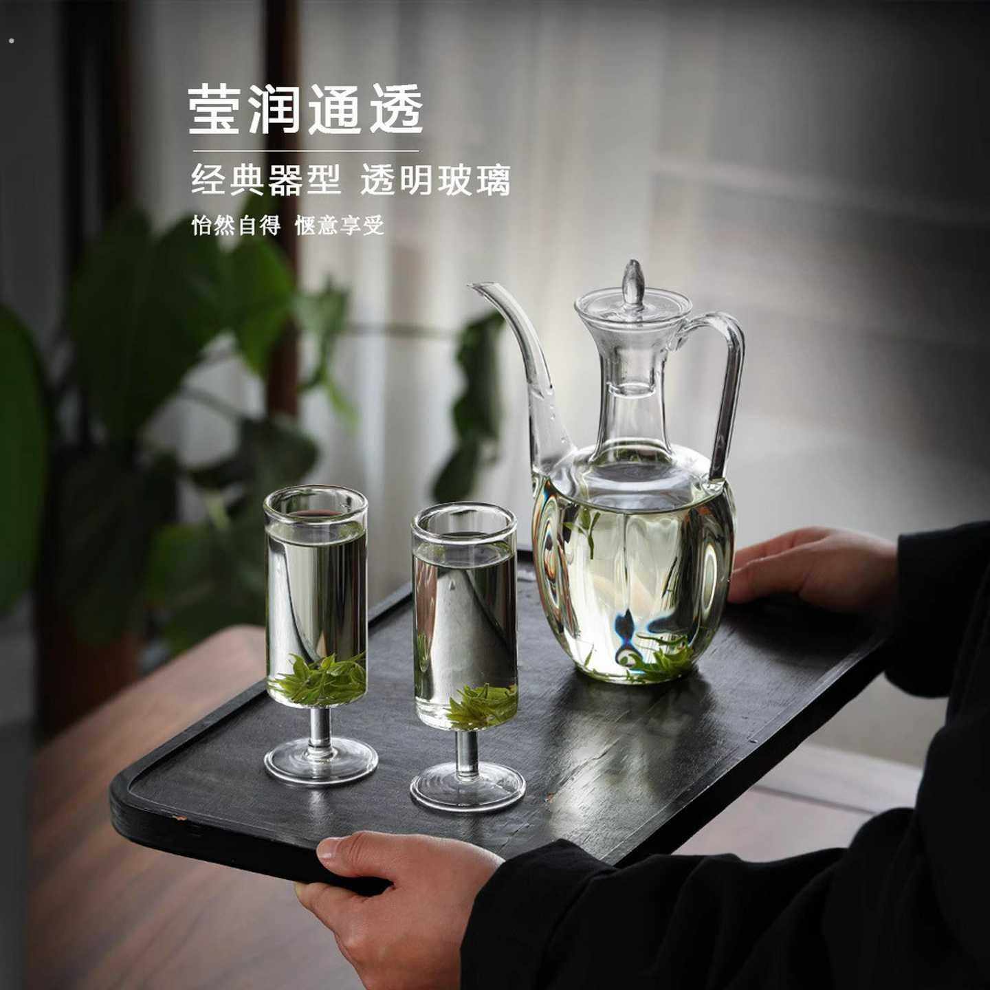 玻璃执壶仿宋贵妃泡茶器茶壶绿茶专用茶具点茶宋代耐高温水壶套装