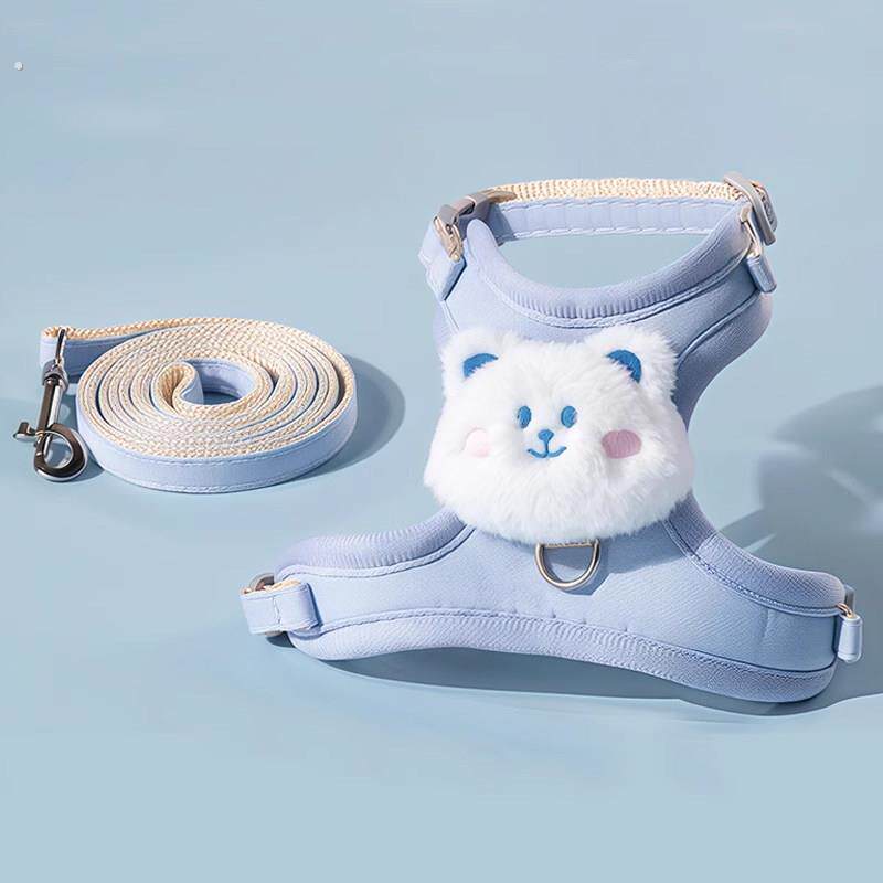 猫咪牵引绳可调节遛猫绳子可爱幼猫外出专用胸抱婴袋小型犬宠物用