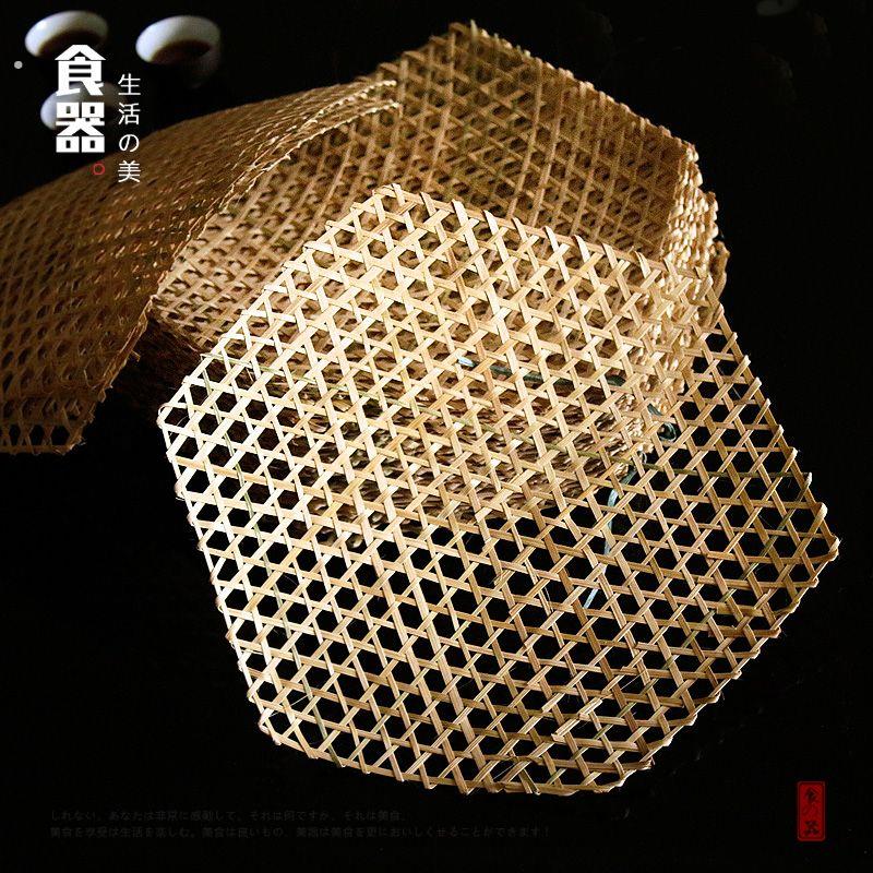 手工竹编织竹达竹网餐垫竹编垫酒店用品竹蒸竹网垫防粘锅竹板竹笪