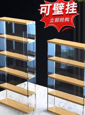 模型展示柜家用奇石收纳柜子靠墙挂墙防尘牙齿模型透明单排陈列架