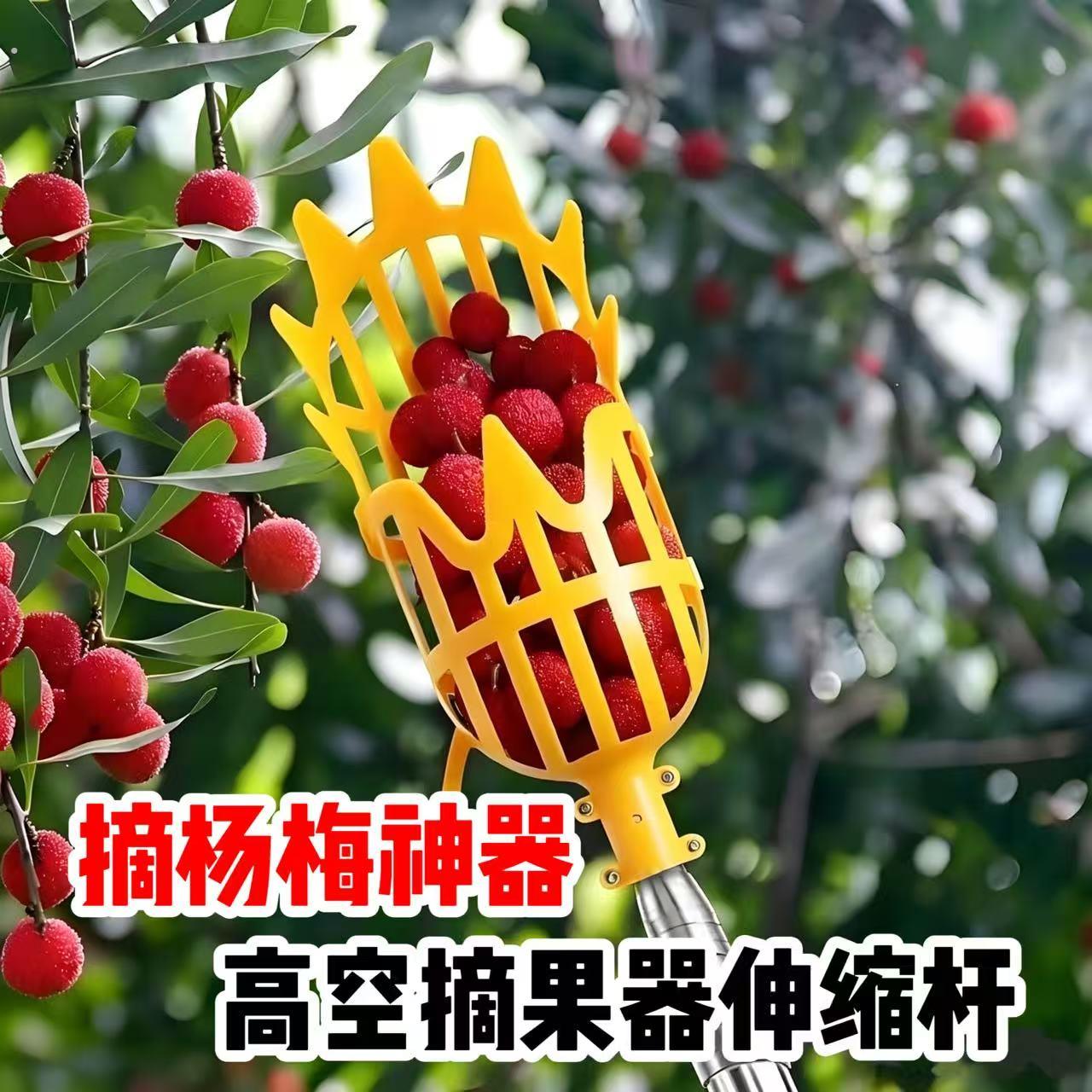 【杨梅采摘神器】高空摘果器伸缩杆李子枇杷果园采摘加长杆勾果器