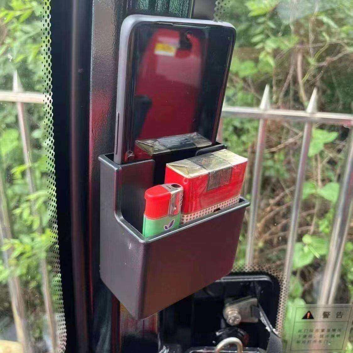 手机架多功能储物盒车载前挡玻璃长方形挖掘机收纳盒粘贴式多功能