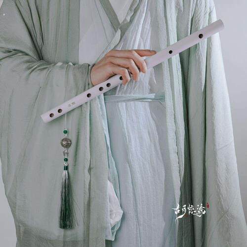 古风白色笛子拍照表演道具影楼古装汉服摄影写真舞蹈竹笛陈情流苏
